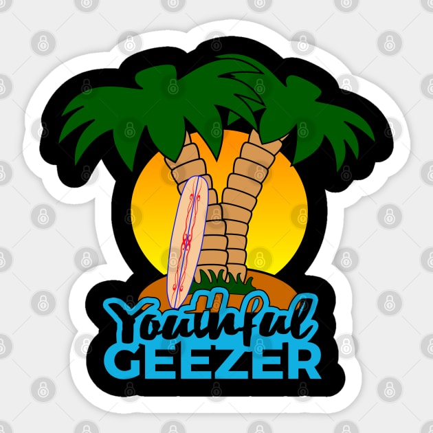 Youthful Geezer Palm Island Sticker by YouthfulGeezer